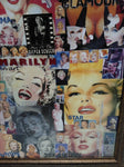 Vtg One Of A Kind Beauty Marilyn Monroe Framed Art Portrait Collage 42x36 Framed
