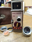 Vtg Bell & Howell 252 8mm Working Wind Up Movie Camera Undeveloped Film Inside!