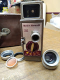 Vtg Bell & Howell 252 8mm Working Wind Up Movie Camera Undeveloped Film Inside!