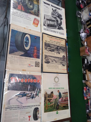 VTG 1950-1960 Magazine Advertising Lot Gas Tires Automobile Railroad Bicycle 5