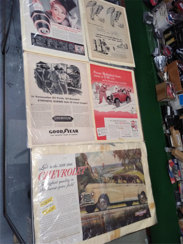 VTG 1930-1940 Magazine Advertising Lot Gas Tires Automobile Railroad Bicycle 11