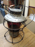 Vintage Handlan St. Louis USA B & O Railroad Lantern with Red Globe Collectible