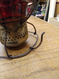 Vintage Handlan St. Louis USA B & O Railroad Lantern with Red Globe Collectible