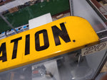 Vtg BARGERSTOCK STATION Steel Sign Railroad? Service? Gas? 4' 10" x 6" Nice!