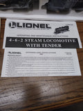 NIB NOS Lionel Line 6-18642 4-6-2 Steam Locomotive Whistle Tender Die Cast Metal