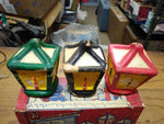Vtg 1950's Lantern Trio Candles Penn Wax Works Original Box Never Burned