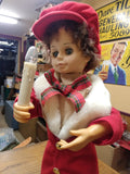 Vtg Telco Motion-ettes Christmas Girl Moving light Candle Decor Figure 23" Box