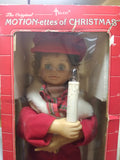 Vtg Telco Motion-ettes Christmas Girl Moving light Candle Decor Figure 23" Box