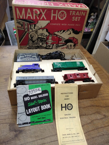 Vtg Marx HO Gauge Electric Train Set #16850 Original Box Railroad Made In USA