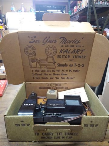 Vtg KALART Editor Viewer 8 Film Splicer Original Box with Paperwork Working!