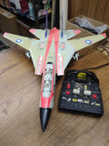 Vtg 1990 New Bright Grumman US NAVY F14 Tomcat Corded Remote Control Fighter Jet