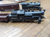 Vtg N Gauge 4 Pc. Assorted Train Lot 2 Steam Locomotives 2 Freight Gondola Cars