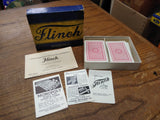 Vtg Parker Brothers 1930s Flinch Card Game Nice Graphics Blue and Yellow Box