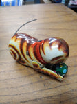 Vtg 2 Piece Wind Up Tin Toy Lot Cat and Ball Jumping Rabbit Litho Japan Working