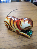 Vtg 2 Piece Wind Up Tin Toy Lot Cat and Ball Jumping Rabbit Litho Japan Working
