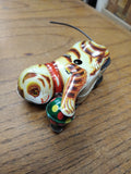 Vtg 2 Piece Wind Up Tin Toy Lot Cat and Ball Jumping Rabbit Litho Japan Working