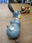 Vtg 2 Piece Wind Up Tin Toy Lot Cat and Ball Jumping Rabbit Litho Japan Working