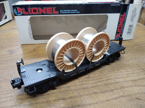 Vtg NOS Lionel O-O27 Gauge Pa Depressed Flatcar w/Cable Reels 6-16324 Train