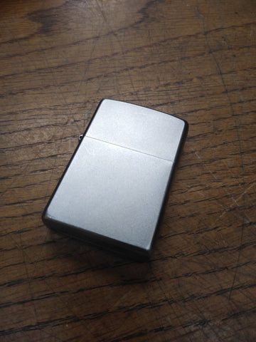 Vtg 2013 Zippo Satin Chrome Cigarette Lighter Matching Insert A+Shape Nice Snap!