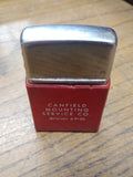 Vtg Wind Master CANFIELD MOUNTING SERVICE Red Cigarette Lighter Nice Snap!