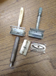 Vtg 3 Pc Safety Razor Clean Up Lot 1951 Gillette 2 x Gem Micromatic Good Shaves!