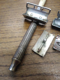 Vtg 3 Pc Safety Razor Clean Up Lot 1951 Gillette 2 x Gem Micromatic Good Shaves!