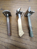 Vtg 3 Pc Safety Razor Clean Up Lot 1951 Gillette 2 x Gem Micromatic Good Shaves!