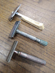 Vtg 3 Pc Safety Razor Clean Up Lot 1951 Gillette 2 x Gem Micromatic Good Shaves!