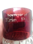 1900 Decorative Diamond Ruby Cranberry Glass Erie Pa Souvenir Punch Cup