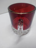 1900 Decorative Diamond Ruby Cranberry Glass Erie Pa Souvenir Punch Cup