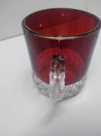 1900 Decorative Diamond Ruby Cranberry Glass New Bethlehem Pa Souvenir Punch Cup