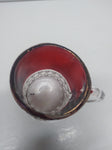 1900 Decorative Diamond Ruby Cranberry Glass New Bethlehem Pa Souvenir Punch Cup