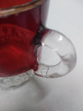 1900 Decorative Diamond Ruby Cranberry Glass New Bethlehem Pa Souvenir Punch Cup
