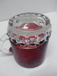 1900 Decorative Diamond Ruby Cranberry Glass New Bethlehem Pa Souvenir Punch Cup
