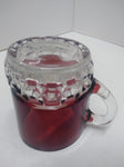 1900 Decorative Diamond Ruby Cranberry Glass New Bethlehem Pa Souvenir Punch Cup