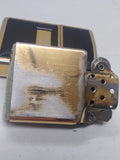 Vtg 1995 Zippo Golden Tone Black Ultralite Cigarette Lighter Not Engraved!