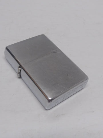 Vtg 2002 Zippo Flat Bottom Pat# 2032695 Brushed Chrome Cigarette Lighter
