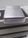 Vtg 2002 Zippo Flat Bottom Pat# 2032695 Brushed Chrome Cigarette Lighter