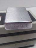 Vtg 2002 Zippo Flat Bottom Pat# 2032695 Brushed Chrome Cigarette Lighter