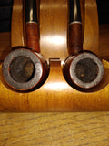 Vtg 3 Piece Pipe and Stand Lot 2 x Brewster Dripless Pipe Italy Very Good Cond