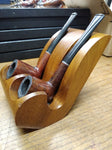Vtg 3 Piece Pipe and Stand Lot 2 x Brewster Dripless Pipe Italy Very Good Cond