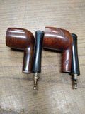 Vtg 3 Piece Pipe and Stand Lot 2 x Brewster Dripless Pipe Italy Very Good Cond