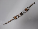 Vtg WW2 Era US Marine Corps Flower and Insignia 6.5" Charm Bracelet 1/20 10K GF