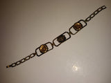 Vtg WW2 Era US Marine Corps Flower and Insignia 6.5" Charm Bracelet 1/20 10K GF