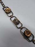 Vtg WW2 Era US Marine Corps Flower and Insignia 6.5" Charm Bracelet 1/20 10K GF