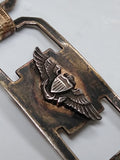 Vtg WW2 Era US Marine Corps Flower and Insignia 6.5" Charm Bracelet 1/20 10K GF