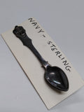 Vtg WW2 Era United States Navy Sterling Silver Spoon Sweetheart Pin Brooch 2.5"