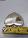 Vtg WW2 Sterling Silver US Marines Sweetheart Powder Heart Shaped Compact Nice!