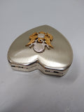 Vtg WW2 TRUEART Sterling Silver US Army Sweetheart Heart Shaped Compact Nice