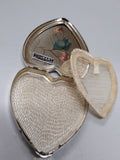 Vtg WW2 TRUEART Sterling Silver US Army Sweetheart Heart Shaped Compact Nice